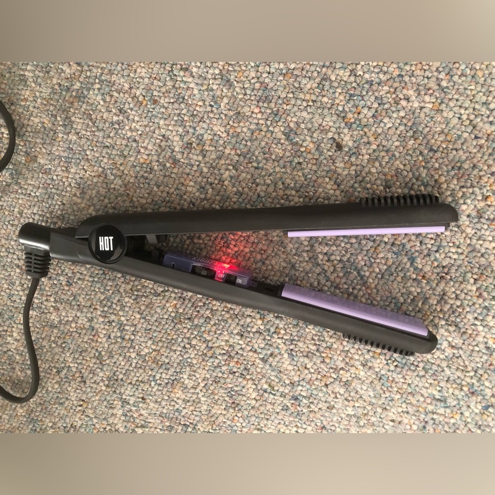 Hot Tools Professional 1” Salon Flat Iron Rheostat Control Dial 430° Purple Blk